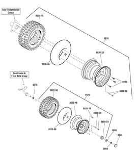 Wheel And Tire Group Diagram and Parts List for 2690912  Briggs and Stratton Lawn Tractor